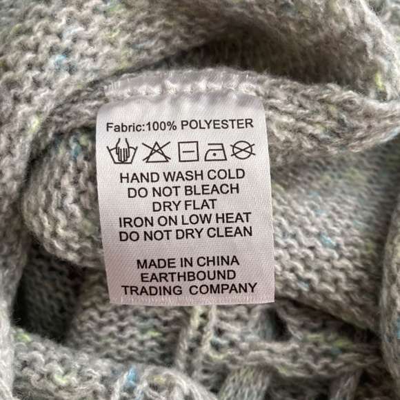 Earthbound Sweater Grey Pull Tie Small NWT - Picture 4 of 5